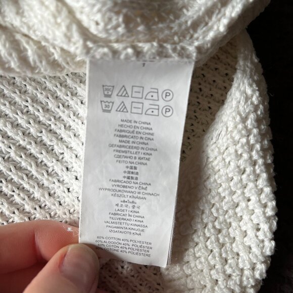 Michael Kors White Women's Medium Long Sleeve Cable Knit Turtle Neck Sweater - Picture 7 of 7